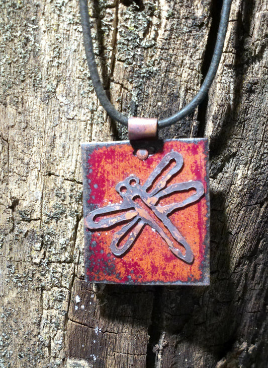 Copper Dragonfly Pendant ;  The story of the dragonfly