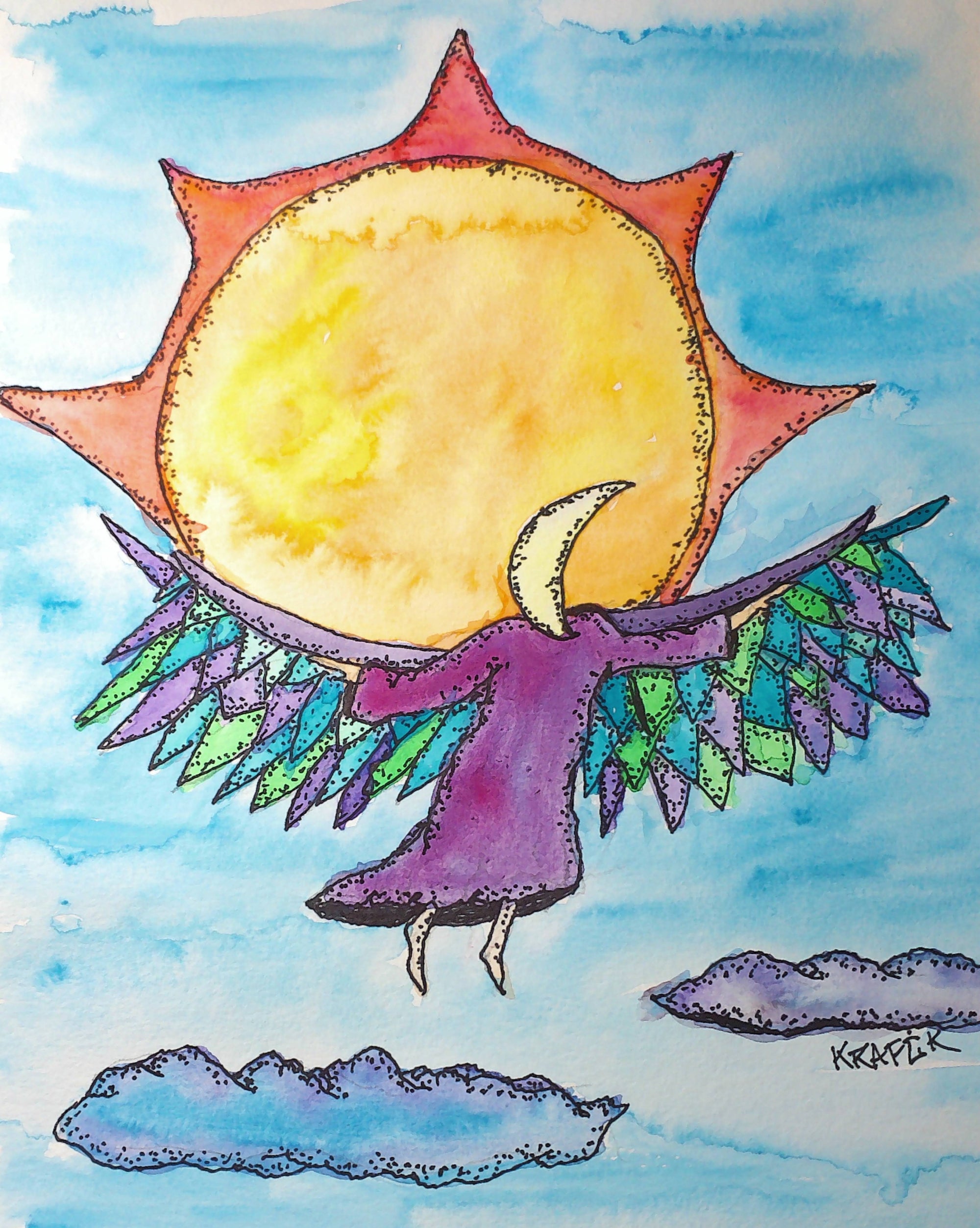 sun and moon drawing for kids