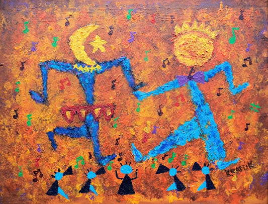 They Danced All Night a 24" x 18" acrylic painting on canvas board