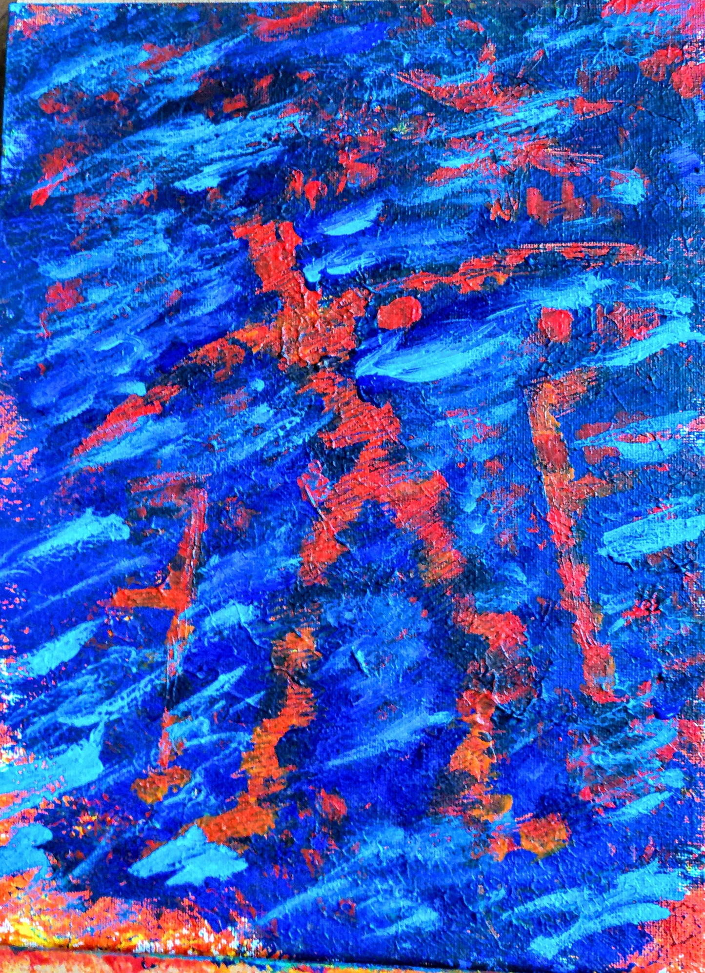 Fear of Falling an abstract expressionistic original modern art acrylic painting