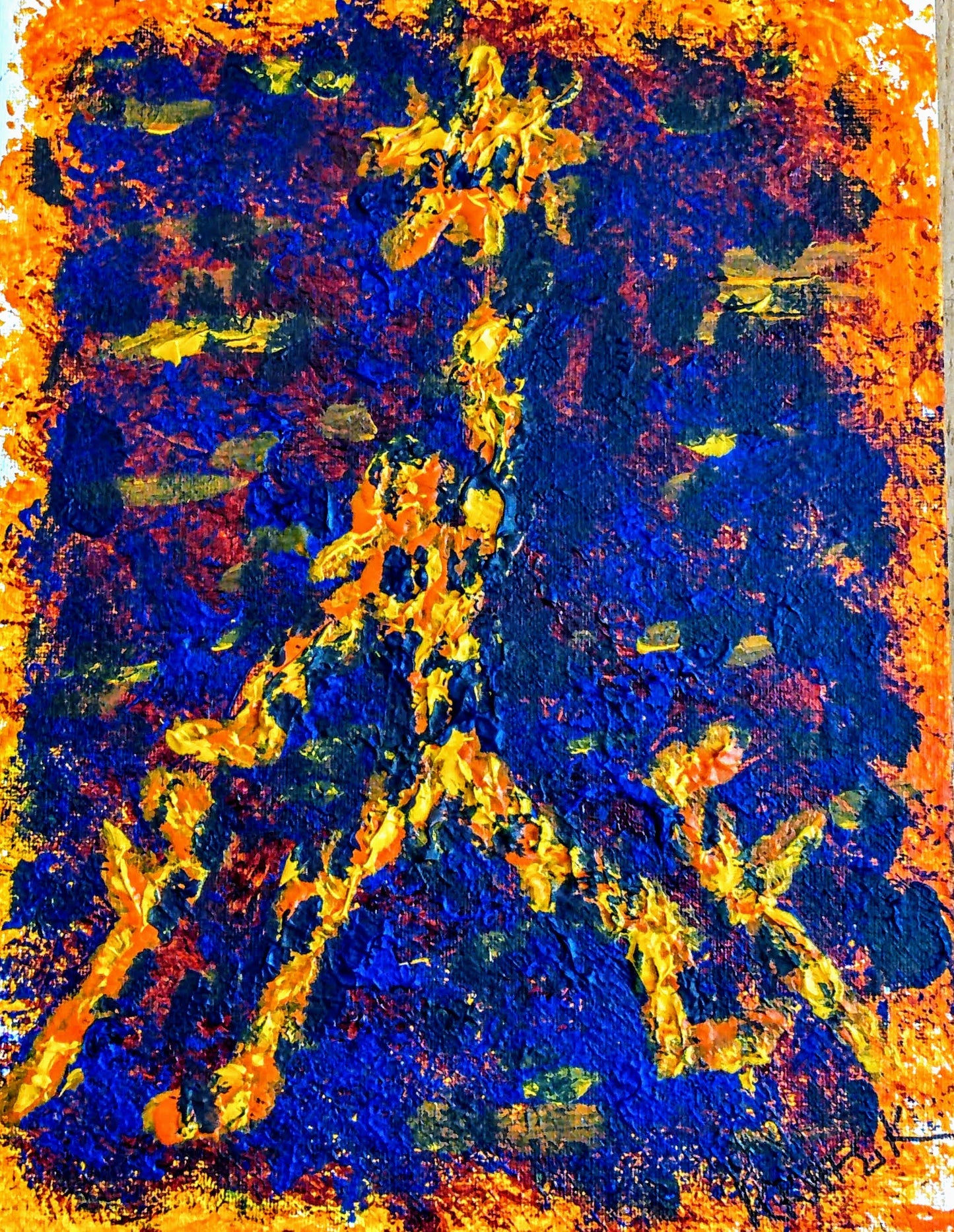 Reach for the Sky is an abstract expressionistic original modern art acrylic painting.